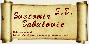 Svetomir Dabulović vizit kartica